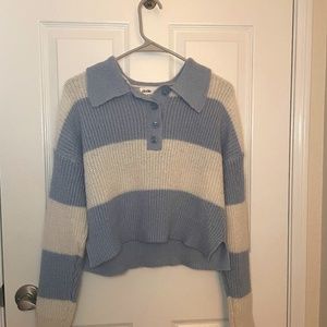 Elodie Blue and White Striped Sweater